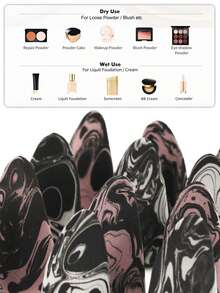 Rocket Head Makeup Sponge Set, Black, Pink, Black & White, Multi-Color, Dual-Use Dry & Wet, Suitable For Liquid Foundation And Loose Powder Makeup Beauty Tools - Multicolor - View 5