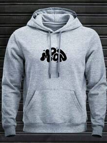 Moon Thief Men's Hoodie Sweatshirt With Kangaroo Pocket, Warm Jacket - 灰色 - 查看 3