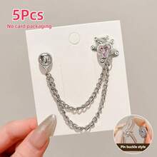 2 chiếc kẹp ống quần denim hình trái tim/nơ đính ngọc trai giả, dùng để tránh ống quần bị kéo lê trên mặt đất, khóa giày chống trượt, điều chỉnh độ dài quần, ngăn ống quần chạm đất, phù hợp với quần jean và quần dài. - A - Xem 18