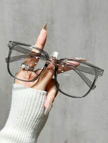 1/3 Pair Unisex Square Optical Glasses, Campus Style Face-Flattering Glasses - Multicolor - View 10