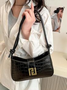 New Luxury Solid Color Versatile Women Shoulder Bag - Black - View 6