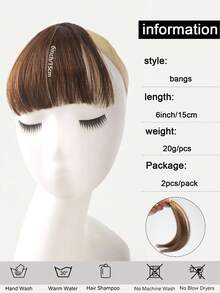 Frange à clipser - Faite de fibres synthétiques résistantes à la chaleur, couvre le front, changement de coiffure rapide, facile à porter, convient à l'utilisation quotidienne des femmes - Multicolore - Voir 5