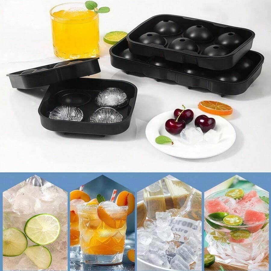 1 khay làm đá bằng silicon có nắp, khuôn đá hình vuông lớn, khay làm đá cho quầy bar rượu whisky và cocktail, máy làm đá tại nhà, khuôn làm đá gia đình - Nhiều màu - Xem 1