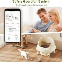 Cat-Ear Automatic Self-Cleaning Cat Litter Box – Smart Sensors, APP Control & Health Monitoring, Low Noise, Odor Control, Easy Clean, For Multi Cats, Large Cats, Modern Pet Homes,Cat Stuff - US B Type Plug(110-127V) - View 4