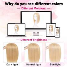 SHINEHAIR 5x5 Hairpiece For Women – Natural Colored Straight Hair (Black / Light Shades) - A Natural-Looking Hairpiece For The Top Of The Head. Features A Real Hair Fringe To Enhance And Frame The Face. - S18/613 - Xem 7