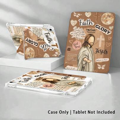 Acrylic Crystal Tablet Protective Case With Stand, Compatible With Samsung A9/A9+/S9/S9FE/A11/A11+/S11/S10 FE/S10 FE+/S10 Lite, Featuring Jesus, Cross, Butterfly, Bible Verse Patterns, Also Compatible With IPad A16 2025, Air 11/13, M3 2025, Mini 7 A17, Pro 2024, Air 11/13, M2 2024, Pro 11/13, M4 2024, Pro 12.9, 7/8/9 Gen, 10.2, 10th Gen, 10.9, Air 4/5/6/7/8, 10.9, Pro 11, 4/5/6 Gen, Mini 6, As Well As , Se 11, Honor, Matepad Se 11, ,