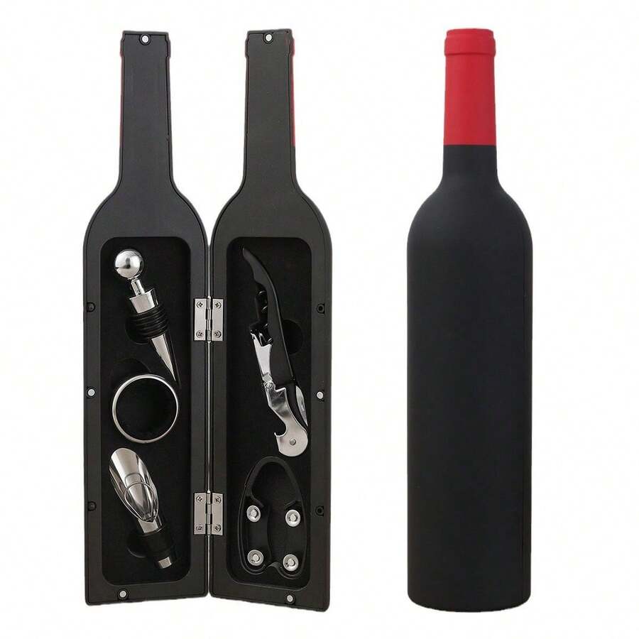 1pc Creative 5-In-1 Red Wine Bottle Opener Set, High-End Wine Opener Tool, Father's Day Gift Set, Gift For Boyfriend/Father/Husband - Multicolor - View 1