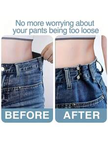 2套隐形可调节免打孔牛仔裤扣 - 快速修身宽松裤裙牛仔裤 - 打造专属合身造型的必备单品，绝佳礼物 - 腰部扣 - 查看 3