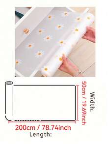 1 Roll EVA Material Fresh Daisy Pattern Drawer Liner, Waterproof, Multi-Purpose Cabinet Drawer Pad, Suitable For Kitchen, Storage Cabinet, Refrigerator, Shelves, Lining - Daisy Pattern - View 14