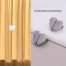 一对心形磁性浴帘挂钩 - 铝合金材质，加重设计，防漏防滑，可拆卸，适用于浴室和酒店，保护隐私 - 彩色 - 查看 8