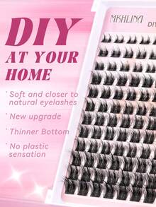 At Home DIY Lash Extensions, 8-18mm Mix Length Cc Curl Wispy Cluster Lashes, Soft Reusable Individual False Eyelashes For Natural/Fluffy Eye Makeup - CC - View 6