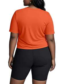 Sport Outfit Women Ron Jon Surf Shop Orlando, Graphic Tees Women, Biker Short, Pilates, Workout, Running, Hiking Clothes Women, Beach Essentials, Oversized Tshirts For Women, Shorts Plus Size, Vintage Summer Tops For Women, Summer Outfits For Women - 橘色 - 查看 3