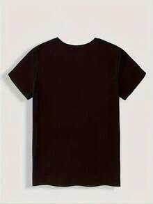 Talla Grande - Talla Grande - Camiseta Estampada para Mujer - Fitness Casual, Diseño Vibrante, Cuello Redondo, Manga Corta - Adecuada para Uso Diario Casual, Exterior, Primavera Verano - Negro - Ver 7