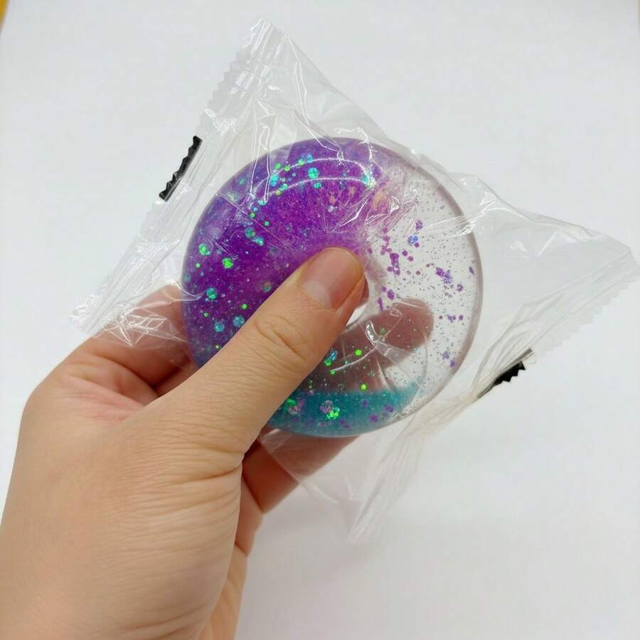 Aurora Candy Ball Squishy Toy – Large Soft Stress Relief Squeeze Ball - Purple - View 1