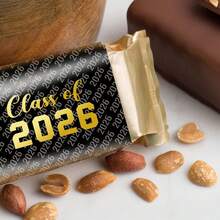 5张/30张 2026届毕业派对迷你糖果棒标签贴纸，2026届毕业祝贺迷你糖果巧克力棒包装贴纸，毕业派对装饰用品，无糖果剪贴簿用品 - 黑色&金色 - 查看 6