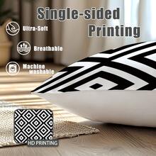 MEMNUN 6件套现代简约黑白几何印花抱枕套（不含枕芯），尺寸分别为17.7*17.7英寸（45*45厘米）/19.69*19.69英寸（50*50厘米）/15.75*15.75英寸（40*40厘米），单面印花。现代家居装饰涤纶抱枕套，适用于沙发、床、客厅、卧室、汽车、办公室、酒店等场所，四季皆宜，是馈赠亲朋好友的理想之选。 - 彩色 - 查看 6