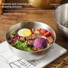 Bát trộn salad bằng thép không gỉ - Bền chắc và không chứa chì, tiện dụng để trộn, nướng và chuẩn bị thức ăn - Dụng cụ nhà bếp thiết yếu - bát trộn - Xem 10