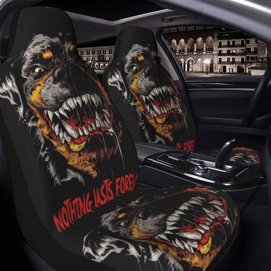 Bộ bọc ghế ô tô đa năng với họa tiết chó răng nanh hung dữ. - Con chó răng nanh đáng sợ - Xem 1