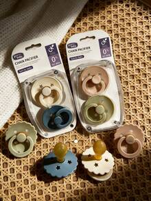 Set de 8/4/2 chupetes de látex suave y natural, que simulan la lactancia materna, para calmar a bebés de 0 a 18 meses, todo en uno para la lactancia - Multicolor - Ver 1