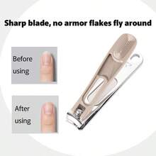 1pc Adult Straight Nail Clipper For Home Use - Champagne - View 5