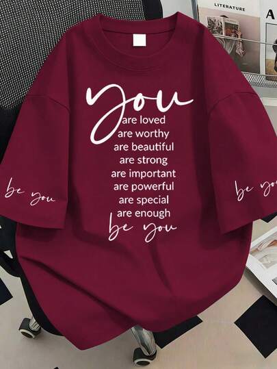 Áo thun nữ cỡ lớn cổ tròn in khẩu hiệu, tay ngắn, kiểu dáng thường ngày, đa năng, phù hợp cho kỳ nghỉ hè, đi biển, lễ hội, mùa xuân, ngày Valentine, lễ hội hóa trang.