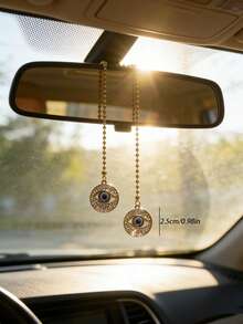 Colgante de espejo retrovisor decorativo con ojo de diablo hueco totalmente cubierto de rhinestones - Unitalla - Ver 12