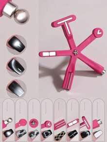 Bộ dụng cụ nam châm hình sao biển và mèo 8 trong 1, nam châm mạnh, thiết kế nghệ thuật móng tay từ tính đa dạng, bộ que nam châm cho sơn gel từ tính hình mèo. - Nhiều màu - Xem 8