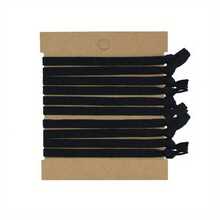 Set Of 10 Black Easy Sports Hair Bands, Designed For Men, Featuring A Non-Slip Ponytail Style,Summer,Hair Accessories - Multicolor - View 9