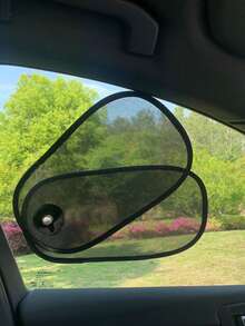Universal Sunshade Curtain, Suction Cup Car Window Sun Shade, Elastic Breathable Mesh Outdoor Camping Car Sun Visor, Blocks UV Rays, Anti-Mosquito Car Sun Shade - A - View 2