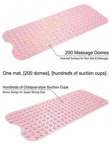 Bathroom Mat With Hundreds Of Powerful Suction Cups For Fast Drainage And Comfortable Foot Massage Soft Textured Non-Slip Perfect For Elderly Pregnant Women And Adults Ideal For Hotel Bathtubs Shower Stalls And Washroom Use Decor Accessories - contracted design - View 6
