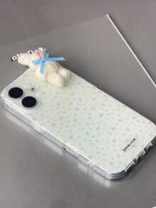 1 New Y2K Girl Floral Pattern Phone Case, 3D Plush Bunny Phone Case, Compatible And Compatible  17/17 Air/17 Pro/17 Pro Max,16,16 Pro,16 Plus,16 Pro Max,15,14,14 Pro Max,13,12 Pro Max, 11.Enhanced Lens Protection, With A Beautiful And Simple Appearance.The Back Cover Is Soft, Shock Resistant, Waterproof, Drop Resistant, And Scratch Resistant - Blue and White - View 5