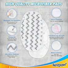 KEEPOW Steam Mop Pads Compatible With PurSteam ThermaPro 10-In-1 Steam Mop And ThermaPro 211 Steam Cleaner, Reusable Pur Steam Mop Replacement Pads For Multi-Surface Floor Cleaner (8 Pack) - Màu trắng - Bộ 4 chiếc - Xem 4