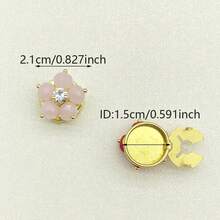 1个衬衫纽扣套，时尚水钻袖扣，龟形纽扣，衬衫配饰 - 紅色 - 查看 2