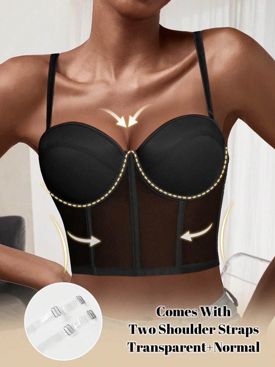 Áo ngực nữ màu đen gợi cảm, nâng đỡ và tạo dáng, thoải mái cho mùa thu.