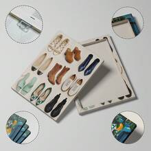 1幅黑白复古高跟鞋墙面艺术帆布画，复古高跟鞋海报，奢华鞋履装饰，北欧风格高跟鞋装饰，适用于客厅、卧室、办公室，可作礼物，带框或不带框 - 彩色 - 查看 3