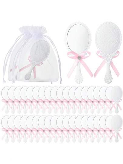 1/2/5/10/18 قطعة مرايا يدوية قديمة، مرايا مدمجة صغيرة، هدايا للكبار، تذكارات حفلات، لوازم حفلات الأميرات، تذكارات حفلات العروس، هدايا زفاف