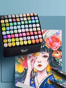 168pcs Marker Pen Set, Student Watercolor Pens, Dual-Tip Oil-Based Markers For Art Students, Painting Brush Set For Student Sketchbook, Suitable For Middle/High School, College Students, 12/24/30/36/48/60/80/120/168 Colors - Sets - View 5