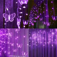 1組魔幻蝴蝶LED燈簾燈-96顆LED燈,8種模式,USB供電,仙女燈,適用於嬰兒房、臥室、婚禮、派對、宿舍、露台裝飾、嬰兒洗禮、居家裝飾禮物 - 彩色 - 查看 8