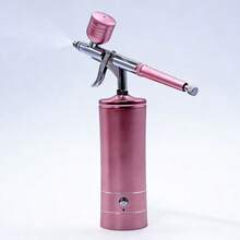 Cordless Rechargeable Airbrush Kit With Compressor Air Brush System, 0.3mm Nozzle & Cleaning Brush Suitable For Nail Art, Makeup, Painting, Decorating - Professional & Use - Pull down + Apply Powder - View 4