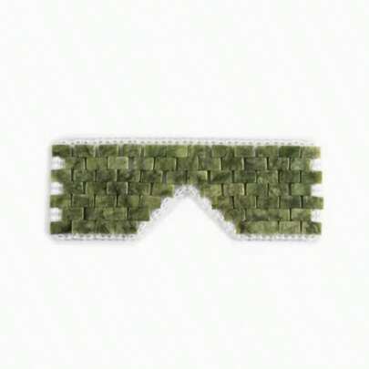 1pc Natural Jade Eye Mask Xiuyu Ice Compress Jade Eyelid Hand-Woven Cool Eye Protection Jade Mask - Xiuyu B Style