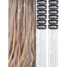 12pcs Women's Fashion Shiny Gold Foil Tassel Hair Clips, Ribbons, Straight Hair Extensions, Suitable For Daily Wear, Balls, Parties, Hair Accessories, Head Accessories, Hair Accessories For Women, Hair Piece, Hairpin - 多色-3 - 查看 10