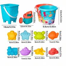 Set Mainan Pantai Anak, Bermain Air & Pasir Musim Panas, Alat Penggali Pasir, Sekop, Ember Pantai, Hadiah Musim Panas Sempurna untuk Anak-anak, Warna dan Gaya Acak - MultiWarna - View 8