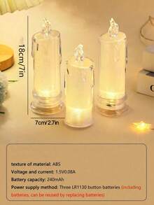 1/2pcs Diamond/Teardrop/Striped Projection Flameless Candle, 2.7 X 7 Inch Crystal Pillar Lamp (Batteries Included), Fashionable Diamond Texture, Romantic LED Light Suitable For Mother's Day, Summer Wedding, Party Decor - Teardrop - View 5