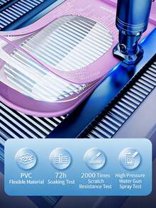 大号漂浮式防水手机袋，适用于所有手机，IPX8级防水，适合海滩和旅行，紫色和奶酪黄 - 彩色 - 查看 3