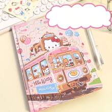 SANRIO 1本可爱Hello A5硬面笔记本，厚实彩色内页，樱花、吐司、游行小猫图案，日常办公备忘录 - 彩色 - 查看 7