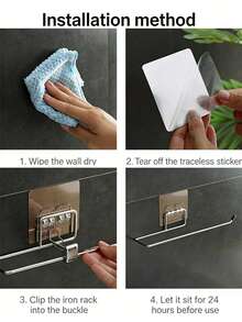Bộ 2 giá đựng khăn giấy đa năng treo tường, thích hợp cho nhà bếp, phòng khách, phòng tắm, phòng ngủ, không cần khoan, vật dụng thiết yếu cho nhà bếp, có thể đựng khăn vải dùng một lần và khăn giấy, giá đựng khăn giấy nhà bếp, giá để ráo nước. - Xem 7