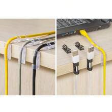 19pcs New Minimalist Portable Cable Clips, Suitable For Most Power Cords And Network Cables, For Cable Management And Storage - 100pcs Red - View 3