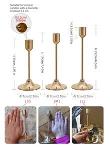 30/12/6/3件套金色/黑色/镀金烛台套装，适用于柱状蜡烛和锥形蜡烛，可用于家居、婚礼、派对、周年纪念装饰 - 彩色 - 查看 5