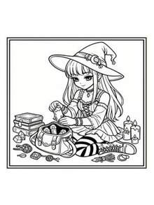 1 Cute Gothic Witch Coloring Book 24 Sheets (120gsm Thick Paper) Upgraded Deluxe Edition (Suitable For Easter, Thanksgiving, Christmas, New Year And Valentine's Day Gifts) - Single Piece - View 7
