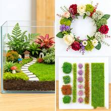 Miniature Static Grass Tufts & Flower Clumps Set For Model Train Diorama, 15x15cm (5.91x5.91in) Artificial Lawn + 1 Box Assorted Color Flower Bushes Kit For Wargaming Terrain, Micro Landscape, Dollhouse Garden, DIY Craft Scenery Building Supplies - Multicolor - View 13